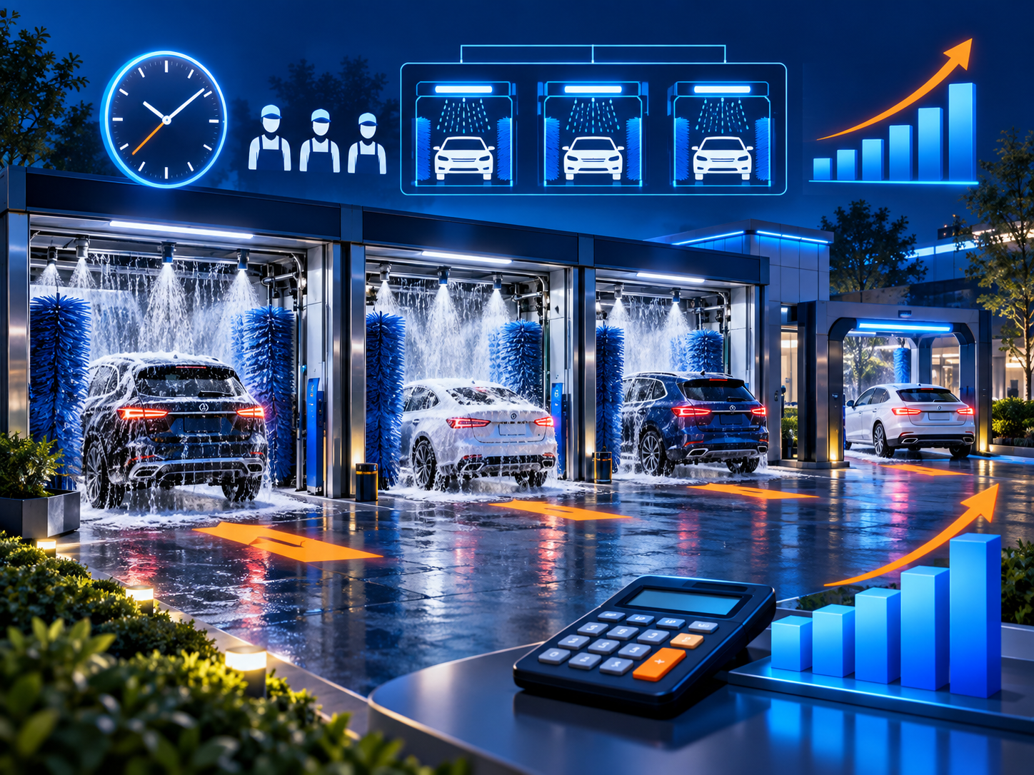 โปรแกรมคำนวณจำนวนรถที่รับได้ Car Wash Capacity Planner